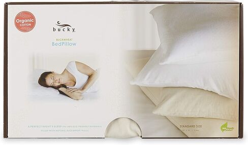 Bucky 100% Buckwheat Filled Pillow Collection, Travel Size, 14x11, White in Saudi Arabia
