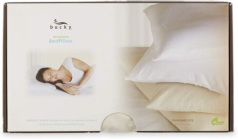 Bucky 100% Buckwheat Filled Pillow Collection, Travel Size, 14x11, White in Saudi Arabia