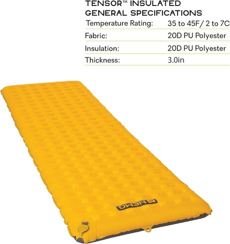 نيمو وسادة نوم معزولة من تينسور (2022) | وسادة نوم معزولة للتخييم مع دعم هادئ، عرض عادي in Kuwait