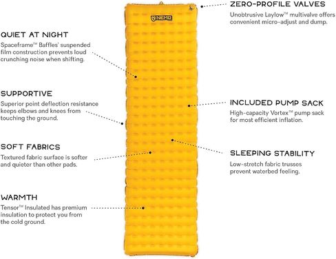 نيمو وسادة نوم معزولة من تينسور (2022) | وسادة نوم معزولة للتخييم مع دعم هادئ، عرض عادي in Kuwait