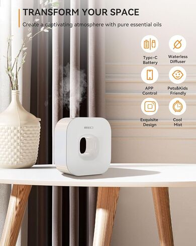 MEIDI Smart Bluetooth Aromatherapy Machine, waterless Essential Oil Diffuser, APP Control, Suitable for Home, Office, Hotel, Yoga spa in Kuwait