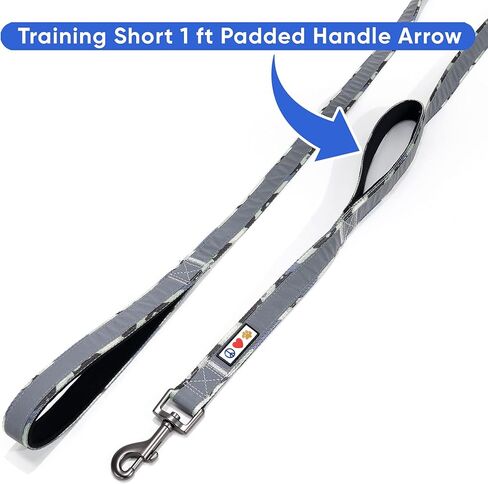 Pawtitas Double Handle Dog Leash Heavy Duty for Training No Pull Leashes Ideal for Medium and Large Dogs | Great for Walking, Running & Training Dog Leash - Medium/Large - Pink in Kuwait