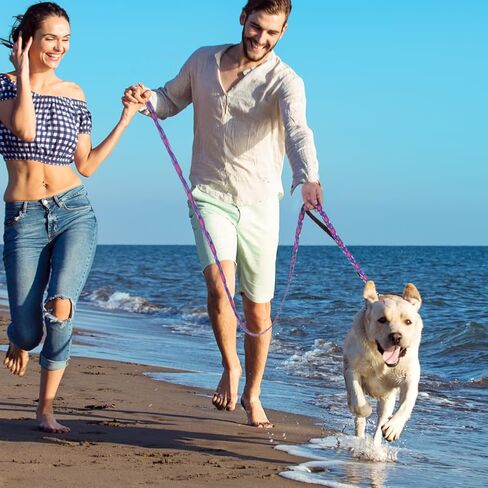 Foxyep Dog Leash 2 مقابض بمقبض مبطن لمزيد من التحكم، مع حقيبة أنبوب الكلب لطيف فتاة الكلب المقود تصميم زهرة للكلاب الصغيرة والمتوسطة الكبيرة، جرو (الوردي الأسود والوردي) in Kuwait