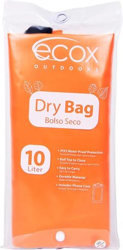 ecox Outdoors Waterproof Dry Bag for Outdoors Activities High Grade 500D PVC Construction Includes Waterproof Phone Case and Side Strap for Easy Carry 10L and 20L Models in Saudi Arabia