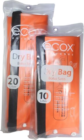 ecox Outdoors Waterproof Dry Bag for Outdoors Activities High Grade 500D PVC Construction Includes Waterproof Phone Case and Side Strap for Easy Carry 10L and 20L Models in Saudi Arabia