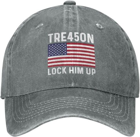 قبعة Sefgaen Tre45on Anti Trump Lock Him Up للرجال، قبعات للأب، قبعة مضحكة in Kuwait