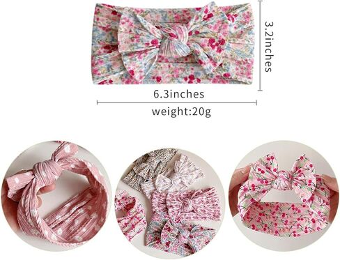 6 قطع عصابات رأس للأطفال من عمر سنتين من النايلون للبنات الصغار بطباعة الطبيعة الرياح إكسسوارات شعر الأميرة in Kuwait