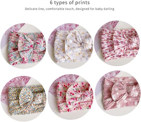 6 قطع عصابات رأس للأطفال من عمر سنتين من النايلون للبنات الصغار بطباعة الطبيعة الرياح إكسسوارات شعر الأميرة in Kuwait