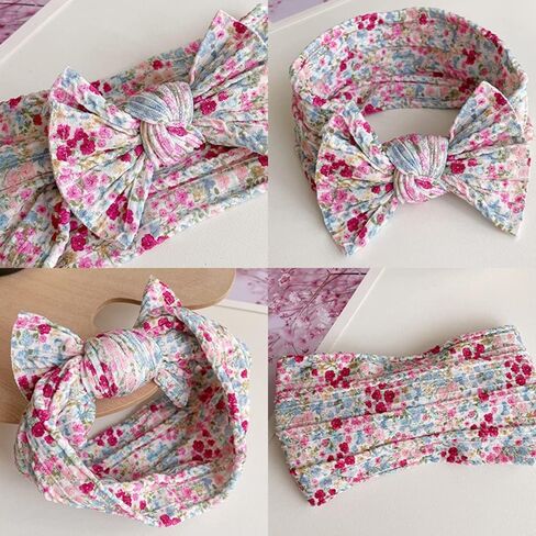 6 قطع عصابات رأس للأطفال من عمر سنتين من النايلون للبنات الصغار بطباعة الطبيعة الرياح إكسسوارات شعر الأميرة in Kuwait