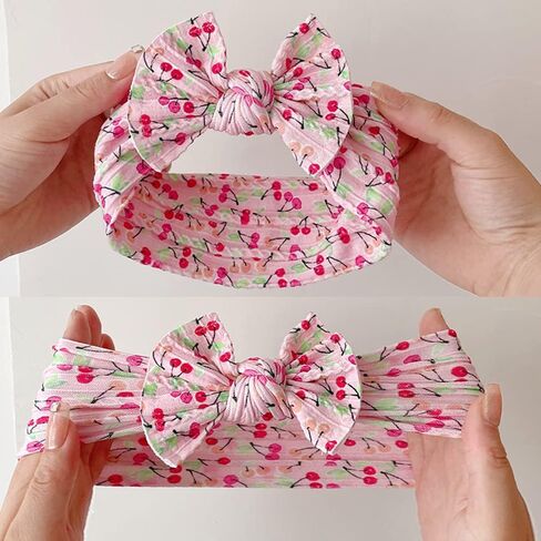 6 قطع عصابات رأس للأطفال من عمر سنتين من النايلون للبنات الصغار بطباعة الطبيعة الرياح إكسسوارات شعر الأميرة in Kuwait