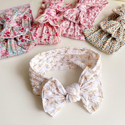 6 قطع عصابات رأس للأطفال من عمر سنتين من النايلون للبنات الصغار بطباعة الطبيعة الرياح إكسسوارات شعر الأميرة in Kuwait