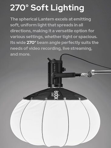Godox CS-65T Collapsible Lantern Softbox 25.6inch/65cm Soft Lighting Modifier for Godox SL60II SL150III FV150II AD300PRO AD400PRO AD600BM SZ300R VL300 UL150II ML60 in Saudi Arabia