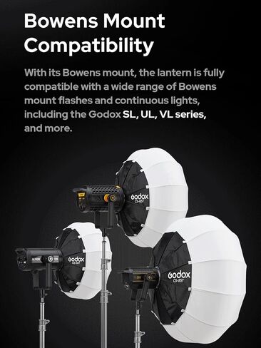 Godox CS-65T Collapsible Lantern Softbox 25.6inch/65cm Soft Lighting Modifier for Godox SL60II SL150III FV150II AD300PRO AD400PRO AD600BM SZ300R VL300 UL150II ML60 in Saudi Arabia