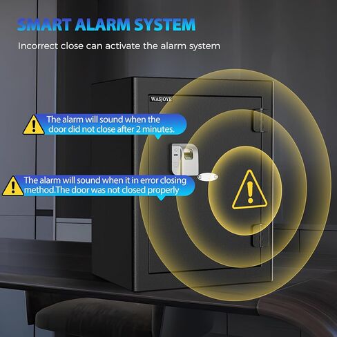 صندوق أمان مقاوم للحريق من WASJOYE، صندوق آمن بيومتري مع صندوق قفل مقاوم للحريق، مع لوحة مفاتيح رقمية، 2.0 قدم مكعب آمن لبصمة الإصبع للمنزل والمكتب والفندق والمجوهرات والوثائق النقدية وتخزين الأشياء الثمينة in Kuwait