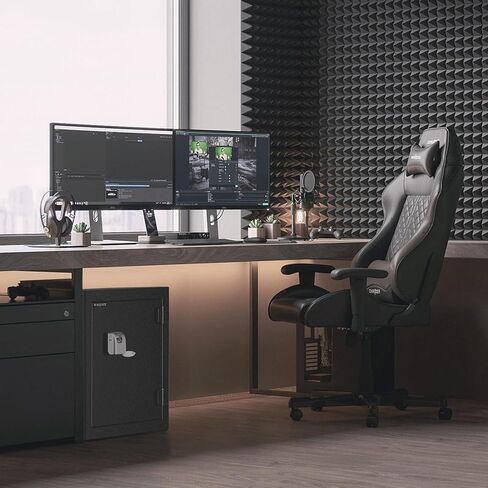 صندوق أمان مقاوم للحريق من WASJOYE، صندوق آمن بيومتري مع صندوق قفل مقاوم للحريق، مع لوحة مفاتيح رقمية، 2.0 قدم مكعب آمن لبصمة الإصبع للمنزل والمكتب والفندق والمجوهرات والوثائق النقدية وتخزين الأشياء الثمينة in Kuwait