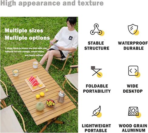 طاولات التخييم التي يمكن طيها خفيفة الوزن - طاولة نزهة محمولة قابلة للطي من الألومنيوم، طاولة جانبية صغيرة قابلة للطي/قابلة للطي للأنشطة الخارجية والشاطئ والشواء وتناول الطعام، تتسع لـ 4-8 أشخاص... in Kuwait