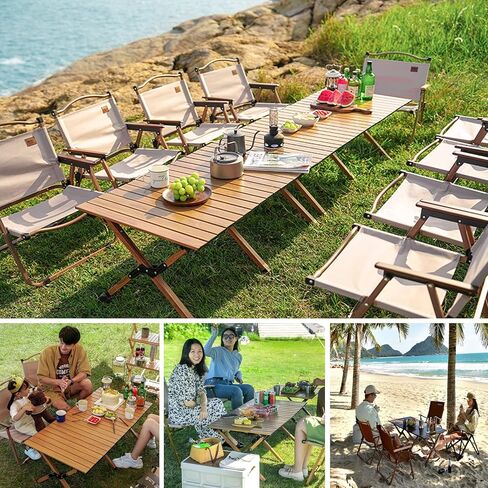 طاولات التخييم التي يمكن طيها خفيفة الوزن - طاولة نزهة محمولة قابلة للطي من الألومنيوم، طاولة جانبية صغيرة قابلة للطي/قابلة للطي للأنشطة الخارجية والشاطئ والشواء وتناول الطعام، تتسع لـ 4-8 أشخاص... in Kuwait