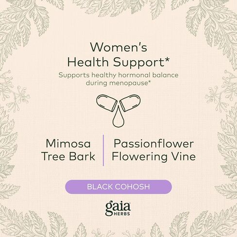 Gaia Herbs Nighttime Comfort - Menopause Supplement for Women - with Black Cohosh, Mimosa, Passionflower & St. John’s Wort - 60 Vegan Liquid Phyto-Caps (30 Servings) in Saudi Arabia