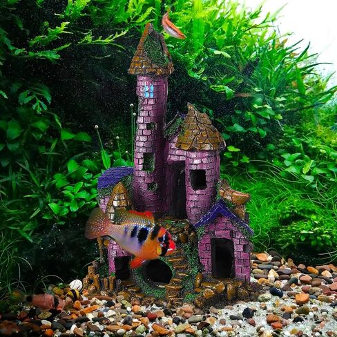 Mipcase Fish Tank Castle Decorations Resin Aquarium Decorations Large Fish Tank Decorations Fish Cave Hideout for Ornament in Saudi Arabia