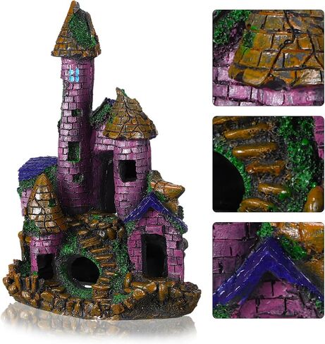 Mipcase Fish Tank Castle Decorations Resin Aquarium Decorations Large Fish Tank Decorations Fish Cave Hideout for Ornament in Saudi Arabia
