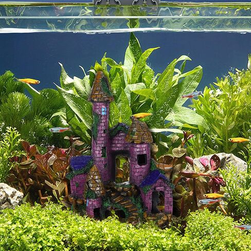 Mipcase Fish Tank Castle Decorations Resin Aquarium Decorations Large Fish Tank Decorations Fish Cave Hideout for Ornament in Saudi Arabia