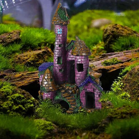 Mipcase Fish Tank Castle Decorations Resin Aquarium Decorations Large Fish Tank Decorations Fish Cave Hideout for Ornament in Saudi Arabia
