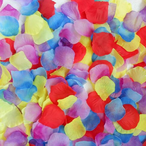 تشى شين 1200 قطعة من بتلات الورد الزهور الاصطناعية لحفلات الزفاف وحفلات الزفاف لوازم تزيين الحمام باللون الأصفر in Kuwait