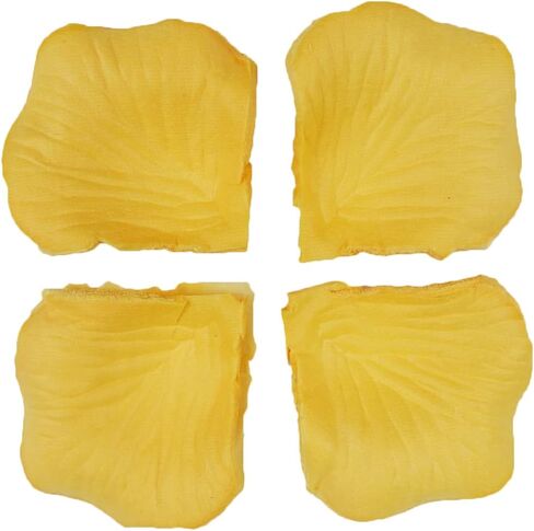 تشى شين 1200 قطعة من بتلات الورد الزهور الاصطناعية لحفلات الزفاف وحفلات الزفاف لوازم تزيين الحمام باللون الأصفر in Kuwait