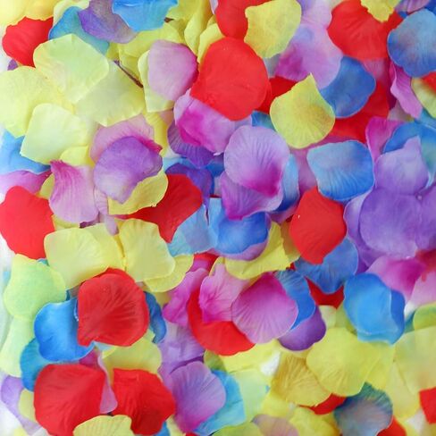 تشى شين 1200 قطعة من بتلات الورد الزهور الاصطناعية لحفلات الزفاف وحفلات الزفاف لوازم تزيين الحمام باللون الأصفر in Kuwait