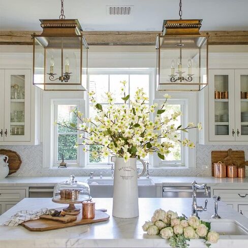 Artificial Flowers Blossom Stems Dogwood Silk Flowers Fake Cornus Bush for Home Decoration Table Centerpieces, 8 PCS (Champagne) in Kuwait