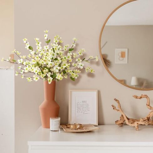 Artificial Flowers Blossom Stems Dogwood Silk Flowers Fake Cornus Bush for Home Decoration Table Centerpieces, 8 PCS (Champagne) in Kuwait