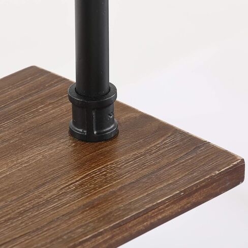 رفوف الأنابيب الصناعية MOCOME مقاس 27.5 بوصة ث رف خشبي عائم ريفي مثبت على الحائط أرفف صناعية للمزرعة مع لوح خشب الصنوبر الصلب الطبيعي للحمام وغرفة المعيشة والمطبخ (3 طبقات، بني) in Kuwait