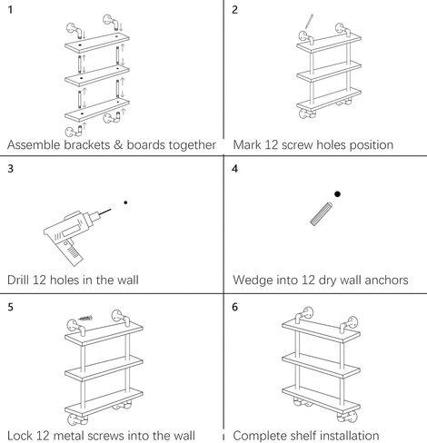 رفوف الأنابيب الصناعية MOCOME مقاس 27.5 بوصة ث رف خشبي عائم ريفي مثبت على الحائط أرفف صناعية للمزرعة مع لوح خشب الصنوبر الصلب الطبيعي للحمام وغرفة المعيشة والمطبخ (3 طبقات، بني) in Kuwait