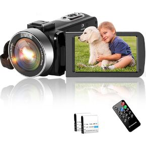 كاميرا VZFIT Full HD 1080p 30FPS كاميرا 24MP 18x كاميرا تسجيل فيديو بتكبير رقمي مع جهاز تحكم عن بعد ووظيفة الإيقاف المؤقت مناسبة للسفر in Kuwait