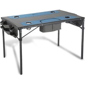 طاولة قابلة للطي محمولة شديدة التحمل مقاس 51 بوصة من ARROWHEAD، 8 حاملات أكواب، مبرد متكامل، حقيبتين للتخزين الجانبيين، لا يوجد سطح مترهل، حقيبة حمل، إطار فولاذي، قماش 600D عالي الجودة، دعم في الولايات المتحدة الأمريكية in Kuwait