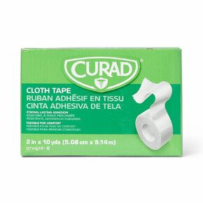 Curad Cloth Silk Adhesive Tape, 2" x 10 yd, White (Box of 6 Rolls)