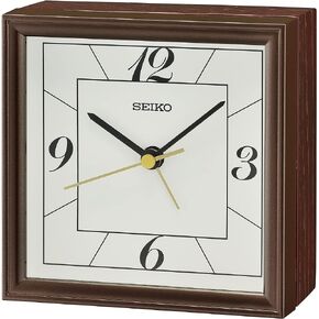 Seiko 4 Inch Seihokei Bedroom Alarm Clock, Dark Brown