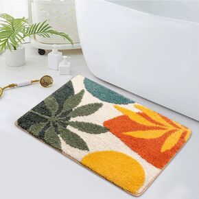 Uphome Bathroom Rugs Modern Abstract Bath Mat Non Slip Water Absorbent Cute Bath Rug Soft Microfiber Machine Washable Minimalist Art Floor Mats for Tub Bathroom Indoor Doormat,20"x31"