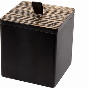 Truu Design CTG, Collection, Celeste Wood, 4 x 4.25 x 4 inches, Black Storage Box in Kuwait
