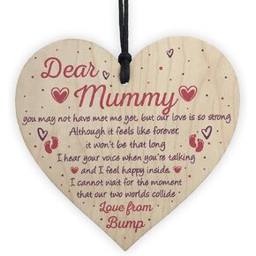 XLD متجر المومياء لتكون هدايا من Bump Baby Shower Baby Girl Boy هدية تذكارية على شكل قلب خشبي in Kuwait