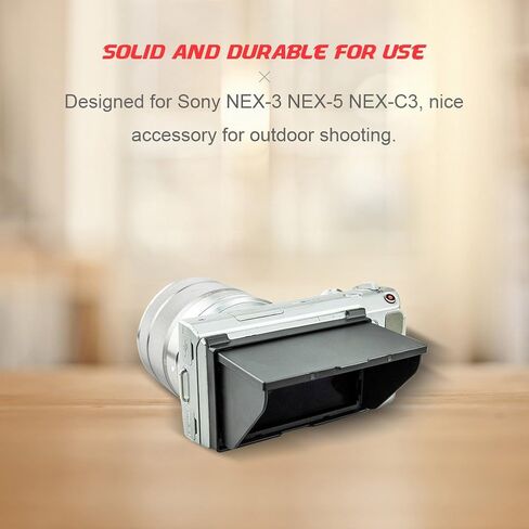 Mugast Camera Screen Sunshade, DSLR Camera LCD Screen Sun Shade Hood Screen Protector for Sony NEX-3 NEX-5 NEX-C3 DSLR in Saudi Arabia
