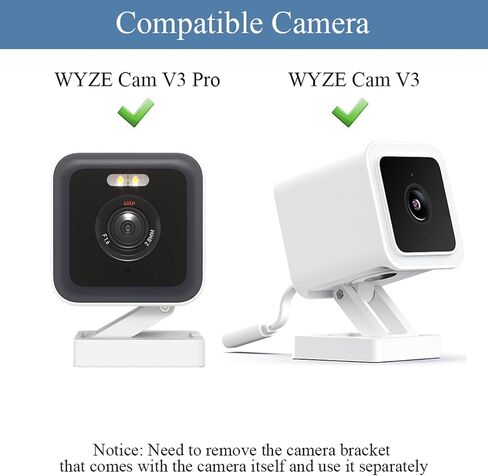 OYOCAM Window Mount Comaptible with Wyze Cam V3, 2 Pack Camera Glass Wall Bracket Screwless Adhesive Mount Window Security Mounting Bracket, Damage-Free, Black in Kuwait