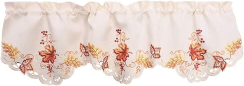 Grelucgo Elegant Thanksgiving Holiday Embroidered Maple Leaves Window Curtains Valance Fall Autumn Decorations 59 X 18 Inch in Saudi Arabia