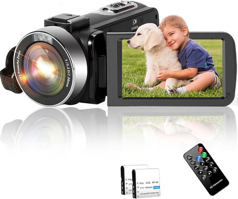 كاميرا VZFIT Full HD 1080p 30FPS كاميرا 24MP 18x كاميرا تسجيل فيديو بتكبير رقمي مع جهاز تحكم عن بعد ووظيفة الإيقاف المؤقت مناسبة للسفر in Kuwait