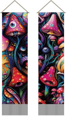 AHANDMAKER 2Pcs Mandala Tapestry, Bohemian Floral Long Vertical Tapestry Wall Hanging, Mandala Wall Decor Boho Tapestry, Vintage Aesthetic Wall Tapestry for Bedroom Living Room Dorm Decor(51x13 Inch) in Kuwait
