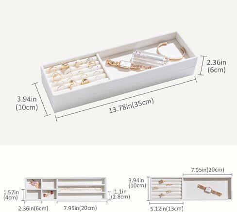 مجموعة حامل مجوهرات لصندوق تنظيم الأقراط من الأكريليك من Lolalet مع مجموعتين من صينية الحلقات المخملية الرفيعة للمجوهرات in Kuwait
