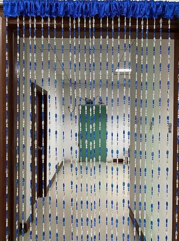 ZiDeTang Acrylic Beaded Door Curtain Home Décor Tassel Room Divider Curtain (Dark Blue, 100cm by 190cm) in Saudi Arabia