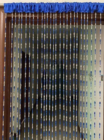 ZiDeTang Acrylic Beaded Door Curtain Home Décor Tassel Room Divider Curtain (Dark Blue, 100cm by 190cm) in Saudi Arabia