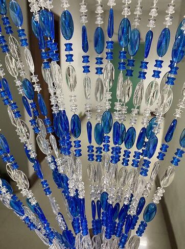 ZiDeTang Acrylic Beaded Door Curtain Home Décor Tassel Room Divider Curtain (Dark Blue, 100cm by 190cm) in Saudi Arabia