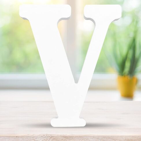 6 Inch 3D White Wooden Letters, Unfinished Wood Alphabet for Letter Board - Wall Decor - DIY - Painted - Educational - Home Wall Decoration (Letter C) in Saudi Arabia